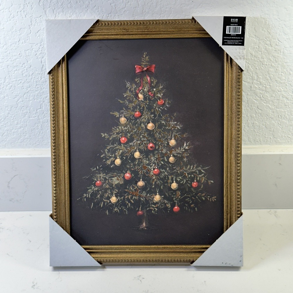 Hobby Lobby Robert Stanley Christmas Tree Framed Wall Art 11x14 Gold 2026 NEW